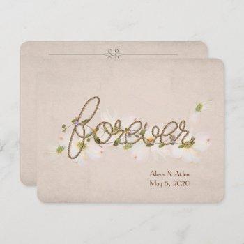 wedding rope forever with flowers invitation