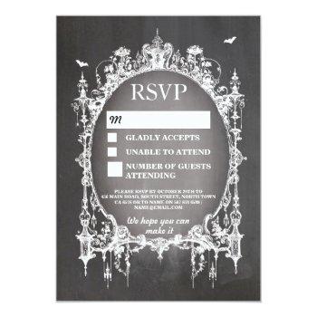 Small Wedding Rsvp Gothic Frame Rustic Halloween Front View