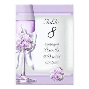 Small Wedding Table Number Lavender Purple Lilac 3 Front View