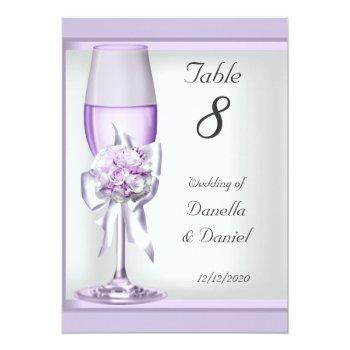 Small Wedding Table Number Lavender Purple Lilac 3 Back View