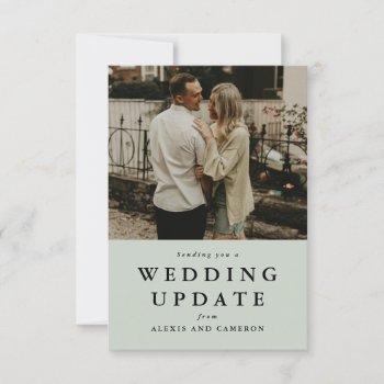 wedding update change the date sage photo card