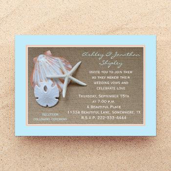 Small Wedding Vow Renewal Beach Burlap Look Front View
