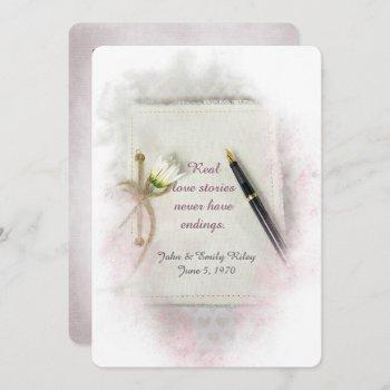 wedding vow renewal journal with daisy invitation