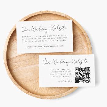 Small Wedding Website | Elegant Chic Rsvp Qr Code Enclosure Card Front View