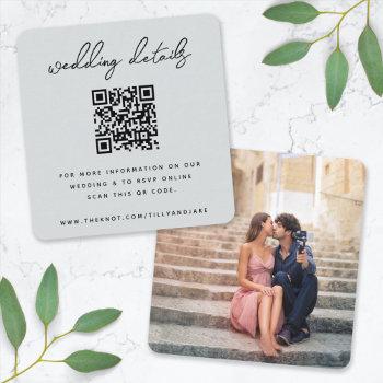 wedding website | qr code minimalist photo rsvp enclosure card