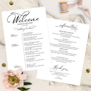 Small Wedding Weekend Itinerary Timeline Elegant Front View
