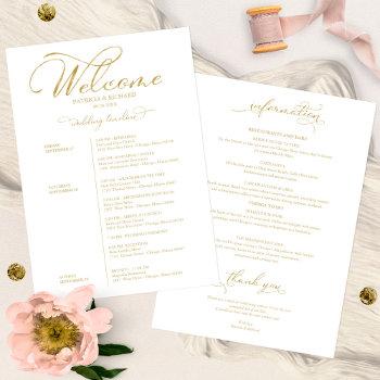 Small Wedding Weekend Itinerary Timeline Elegant Front View