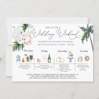 wedding weekend itinerary | tropical beach invitation