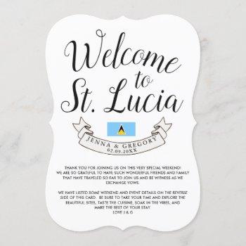 welcome to st. lucia | destination wedding favor invitation