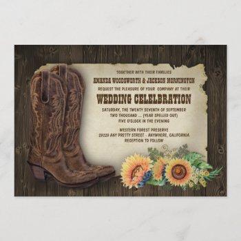 Small Western Cowboy Boots Sunflower Wedding Front View