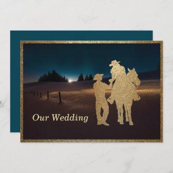 western cowboy cowgirl wedding invite engagement