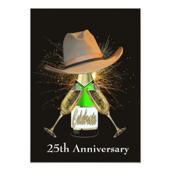 Small Western Party Champagne And Cowboy Hat Custom Front View