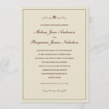 western star wedding invitations with border