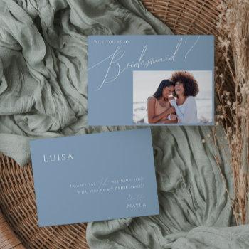 whimsical blue | photo bridesmaid proposal card