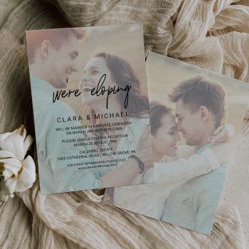 Small Whimsical Calligraphy | Faded Photo Elopement Front View
