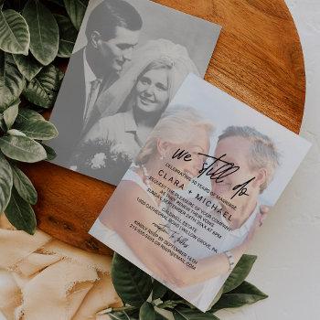 whimsical calligraphy | faded photo vow renewal invitation