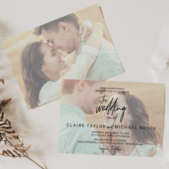 Small Whimsical Calligraphy | Horizontal Photo Wedding Front View