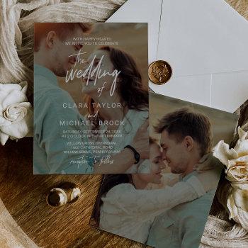 Small Whimsical Calligraphy Photo Overlay The Wedding Of Front View