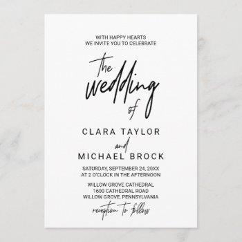Small Whimsical Calligraphy The Wedding Of Front View