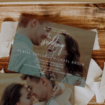 Small Whimsical Horizontal Photo Overlay Wedding Front View
