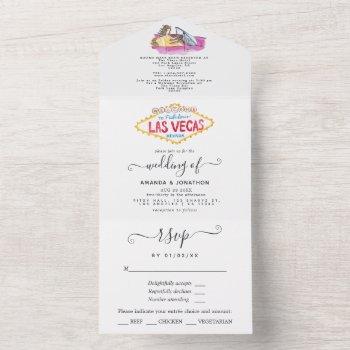 whimsical las vegas wedding all in one invitation