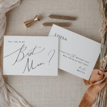 Small Whimsical Minimal Script Best Man Proposal Front View