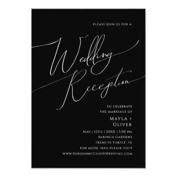 Small Whimsical Minimal Script | Black Wedding Reception Front View