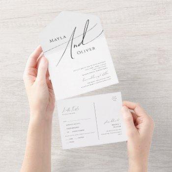 whimsical minimal script casual seal and send all in one invitation