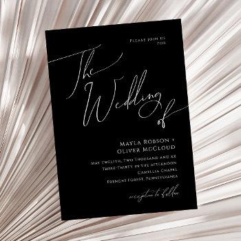 Small Whimsical Minimalist Script | Black The Wedding Of Front View