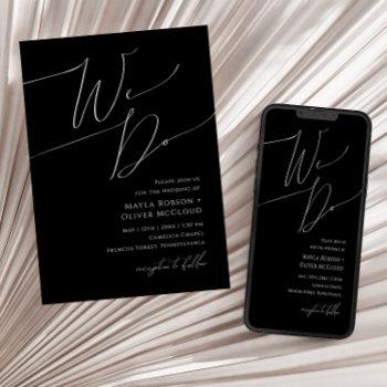 Small Whimsical Minimalist Script | Black We Do Wedding Front View