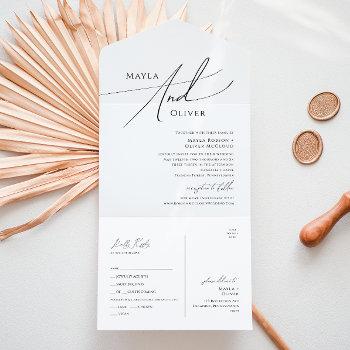 whimsical minimalist script seal and send all in o all in one invitation