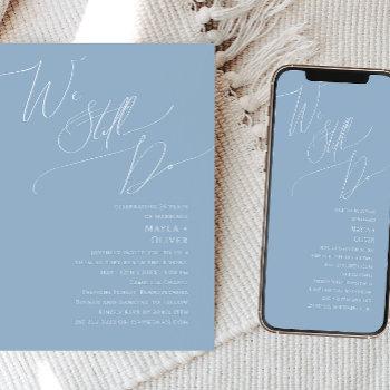Small Whimsical Script | Blue We Still Do Vow Renewal Front View
