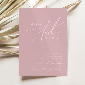 Small Whimsical Script | Dusty Rose Casual Wedding Front View