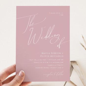 Small Whimsical Script | Dusty Rose The Wedding Of Front View