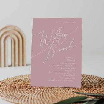 whimsical script | dusty rose wedding brunch invitation