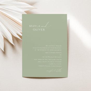 Small Whimsical Script | Sage Green Traditional Wedding Front View