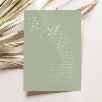 Small Whimsical Script | Sage We Still Do Vow Renewal Front View