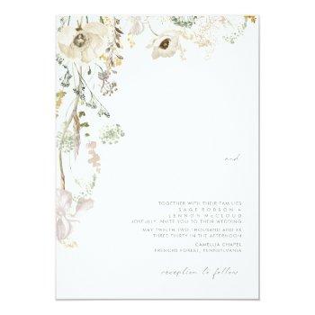Small Whimsical Wildflower Meadow | Rose Gold Foil Foil Front View