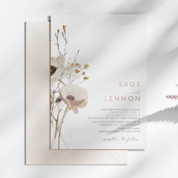 Small Whimsical Wildflower | Rose Gold Foil Front View