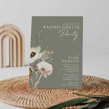 whimsical wildflower | sage bachelorette party invitation