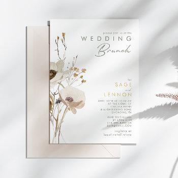 whimsical wildflower wedding brunch invitation