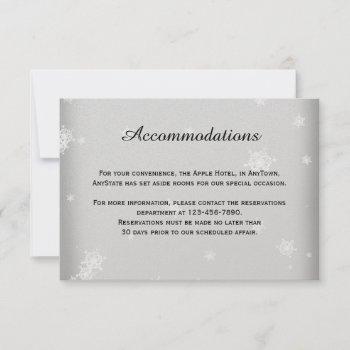 white and silver snowflake wedding insert invitation