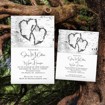 white birch wedding budget invitation flyer