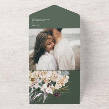 Small White Floral Bouquet Green Photo Seal And Send All In One Front View