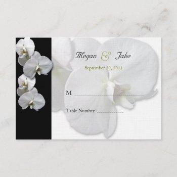 white orchid table seating cards