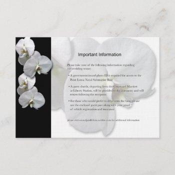Small White Orchids Information Sheet Enclosure Card Front View