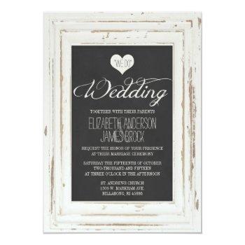 Small White Rustic Frame Chalk Wedding Front View