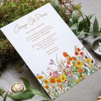 Small Wild Flowers Change Of Plans Postponement Wedding Announcement Front View