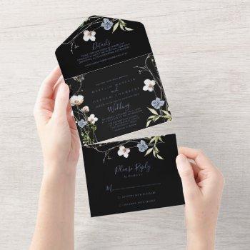 Small Wild Forest Floral Black Wedding All In One Front View