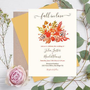 wild forest mushroom fern foliage wedding  invitation